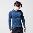 Chinese Word-embroidered Long-sleeved T-shirt