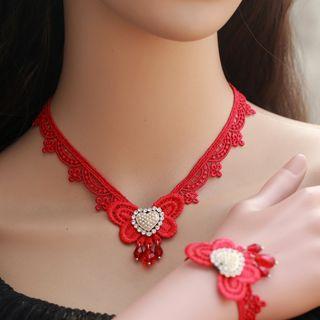 Bridal Faux Pearl Crochet Necklace