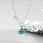 925 Sterling Silver Glass Bead & Star Pendant Necklace As Shown In Figure - One Size