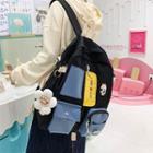 Contrast Color Multi-section Backpack