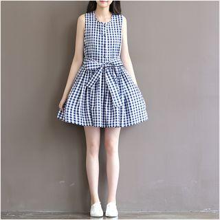 Gingham Sleeveless Minidress