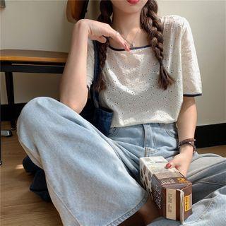 Pattern Short-sleeve Top