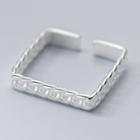 Square Sterling Silver Open Ring 1 Pc - Silver - One Size