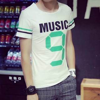 Short-sleeve Lettering Number Print T-shirt