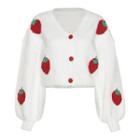Strawberry-patch Cropped Cardigan
