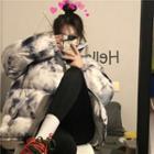Dyed Stand-collar Padded Jacket Dyed - One Size