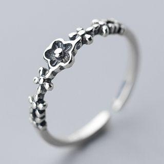 925 Sterling Silver Flower Open Ring S925 Silver - As Shown In Figure - One Size
