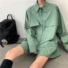 Long-sleeve Cargo Shirt Green - One Size