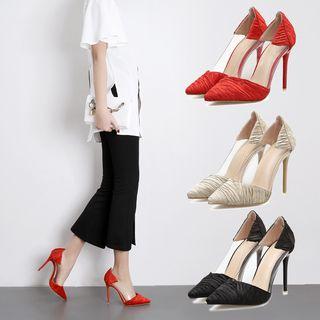 High Heel Shirred Pumps
