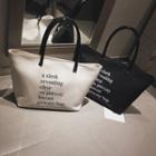 Canvas Lettering Tote Bag