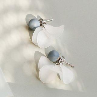 925 Sterling Silver Petal Drop Earring 1 Pair - 925 Silver - Earrings - Petal - One Size
