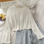 Cropped Long-sleeve Light T-shirt