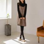 Spaghetti-strap Asymmetric-hem Plaid Dress