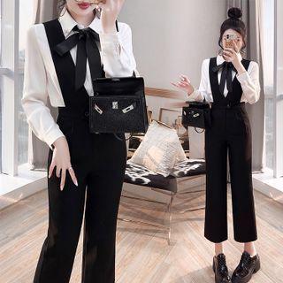 Set: Bow Crop Shirt + Cropped Jumper Pants