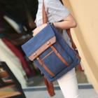 Color Panel Double Buckled Backpack