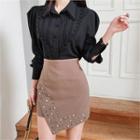 Embellished Wrap-front Skirt