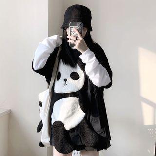 Mock Two-piece Panda Pullover / Tote Bag