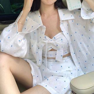 Dotted Shirt / Camisole Top / Shorts