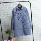 Dotted Gingham Quilted Coat