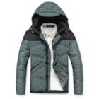 Two-tone Hooded Padded Jacket