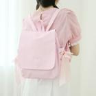 Lace-up Side Flap Backpack Pink - One Size