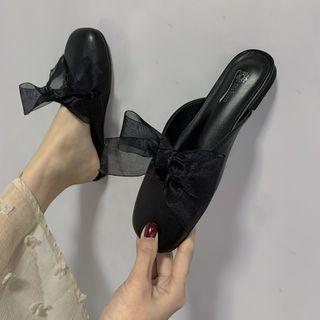 Square Toe Bow Mules