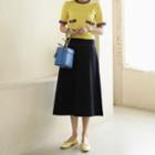 Zip-back Stitched A-line Denim Skirt