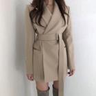 Plain A-line Mini Coat Dress