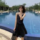 V-neck Spaghetti Strap Dress / Wide-leg Jumpsuit