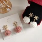 Alloy Pom Pom Dangle Earring