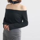 Long-sleeve Reversible Off-shoulder Top