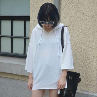 Plain V-neck Hoodie