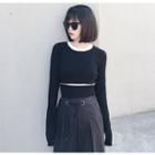 Contrasted Knit Top
