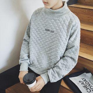 High Neck Quilted Sweatshirt