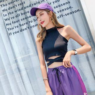Cross Strap Halter Knit Top