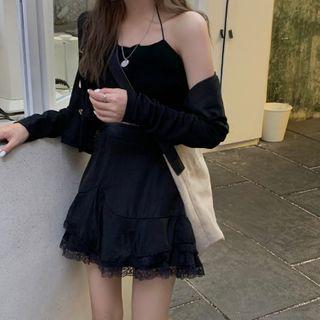 Cardigan / Spaghetti Strap Top / Skirt