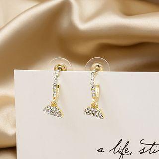 Geometric Rhinestone Dangle Earring 1 Pair - E3414 - Gold - One Size