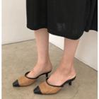 Pointy-toe Woven Mules