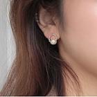Faux Pearl Rhinestone Earring 1 Pair - Off-white - One Size