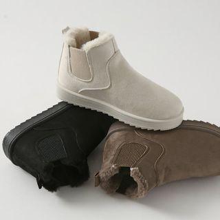 Lug-sole Faux-fur Lined Chelsea Boots
