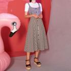 Cutaway-back Gingham Pinafore Dress