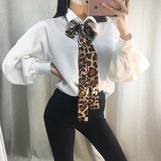 Batwing-sleeve Blouse With Sash