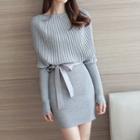 Long-sleeve Knitted Sheath Dress