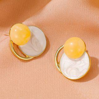 Alloy Disc Earring 01-2722 - Beige - One Size