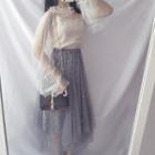Sequin Midi Mesh Skirt