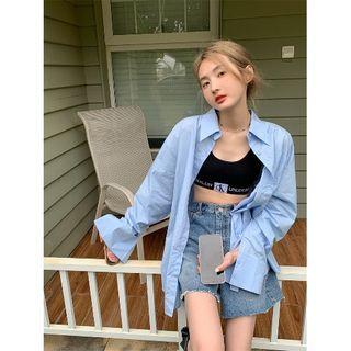 Open Back Shirt Blue - One Size