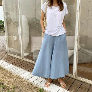 Cap-sleeve Knotted T-shirt