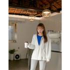 Asymmetric-hem Textured T-shirt