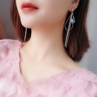 Rhinestone Alloy Fringed Earring 1 Pair - Champagne - One Size