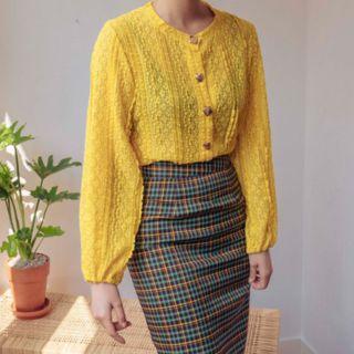 Metal-button Lace Cardigan